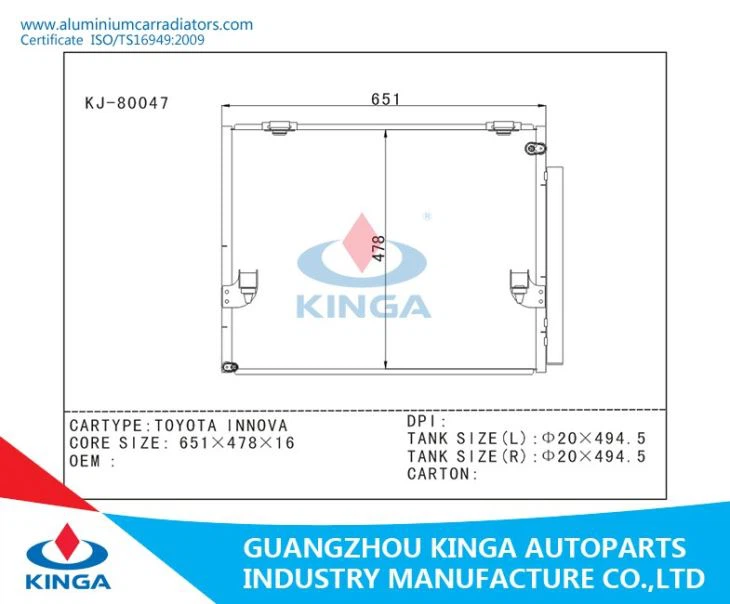 TOYOTA INNOVA 07- 88460-0K500 - Condenser